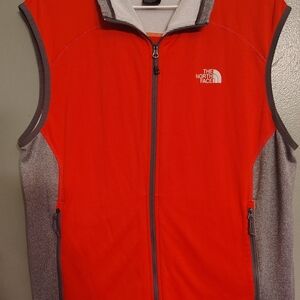 The North Face Men's Red and Gray Vest